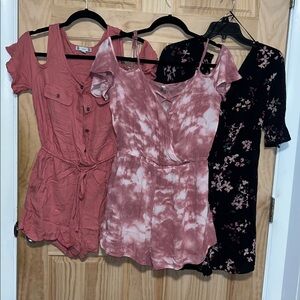 3 Piece Bundle One Pieces Rompers Outfits Size: Small & Medium Pre-loved